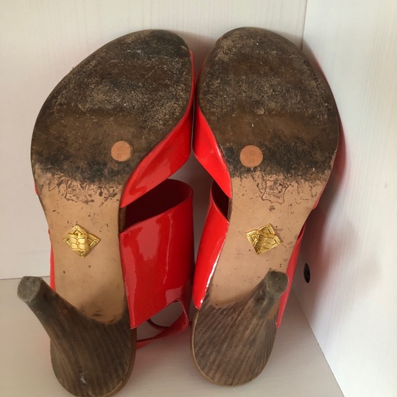 BCBG Orange Patent Leather Heels - Picture 7 of 7